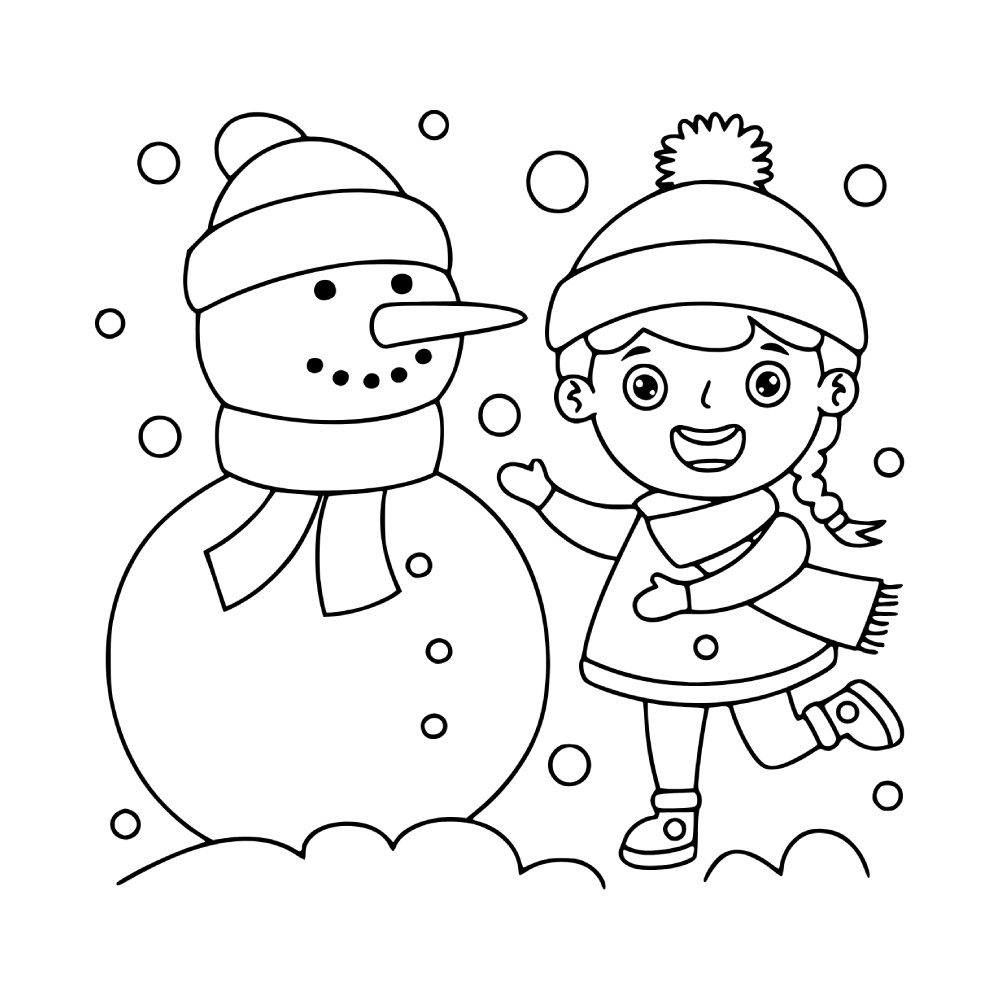 Desenhos de Bonecos de Neve para Imprimir e Colorir